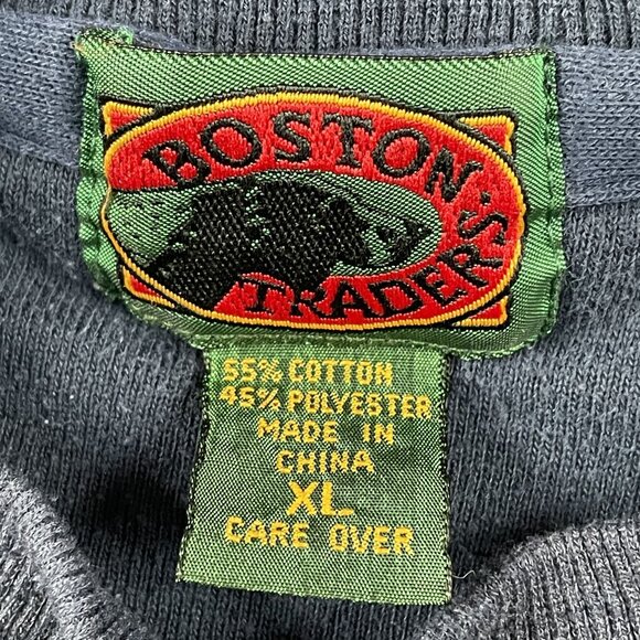 VTG Boston Traders Golfing Sweatshirt Mens XL Golf Bag Blue Pullover - Picture 5 of 6